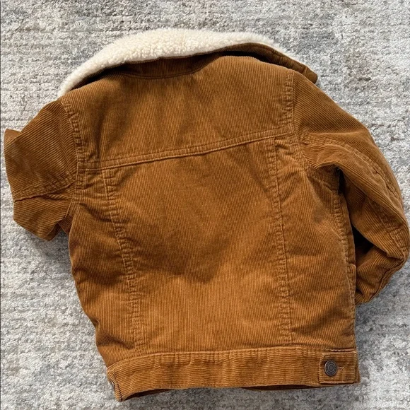 NEW without tags GAP Kids Brown Corduroy Jacket with Sherpa Collar - Picture 6 of 8